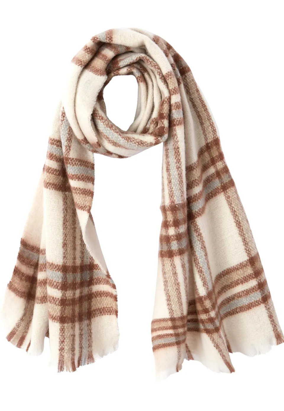 Damart Accessori Sciarpa a quadri tartan marrone