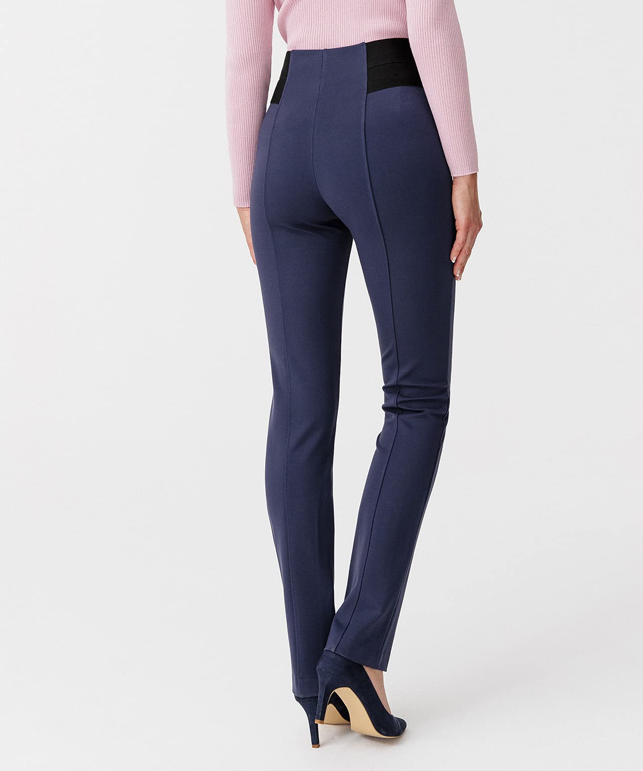 Damart Prêt-à-porter Pantaloni Maglia Milano Stretch Donna 56 grigio perla viscosa