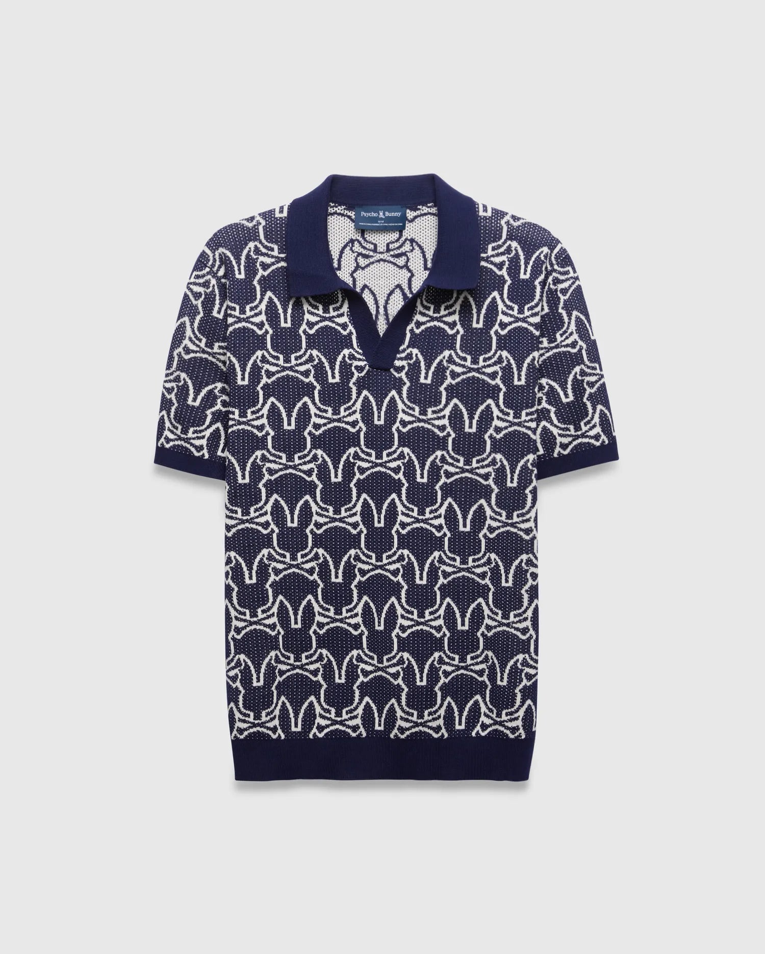 Psycho Bunny Sidney Oversized Knit Polo MT0100264 polo blu
