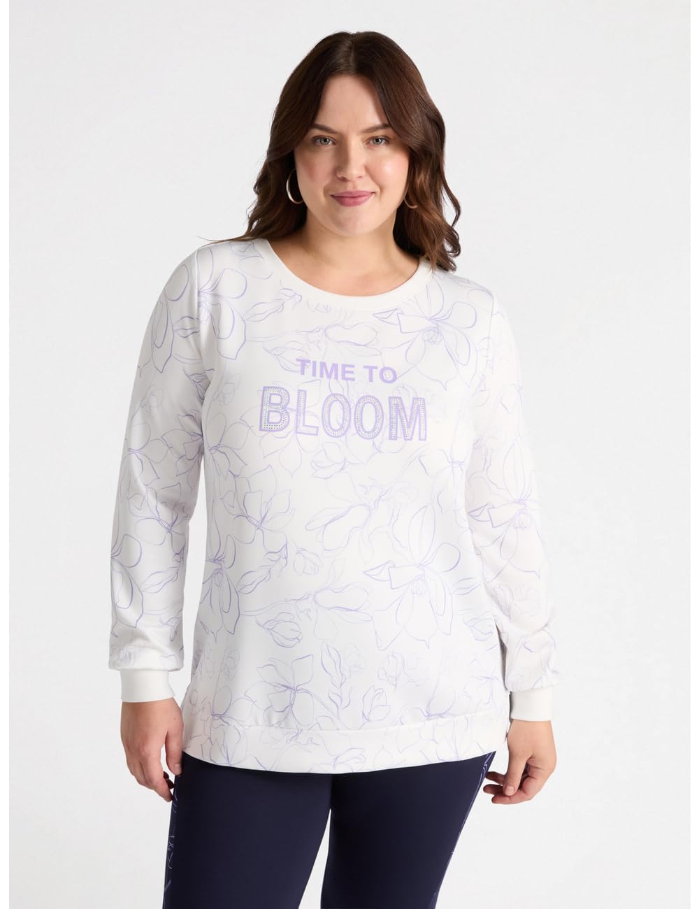 Fiorella Rubino Maglie e felpe Felpa a Fiori con Scritta felpa XL Plus strass