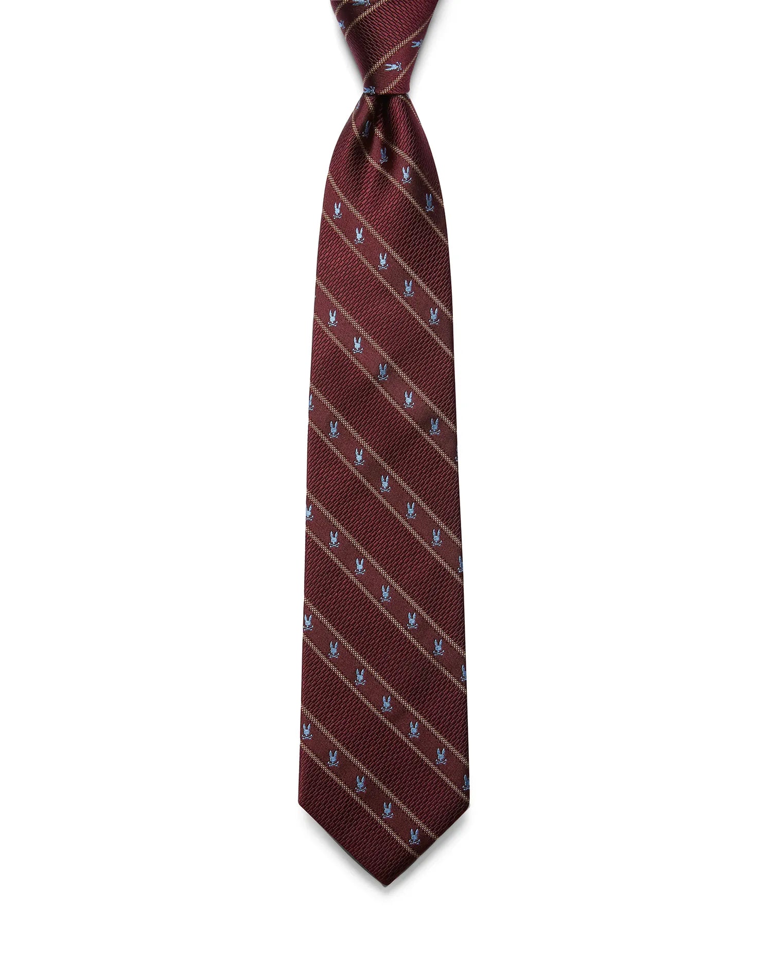 Psycho Bunny Accessories Bunny Stripe cravatta bordeaux O/S in seta