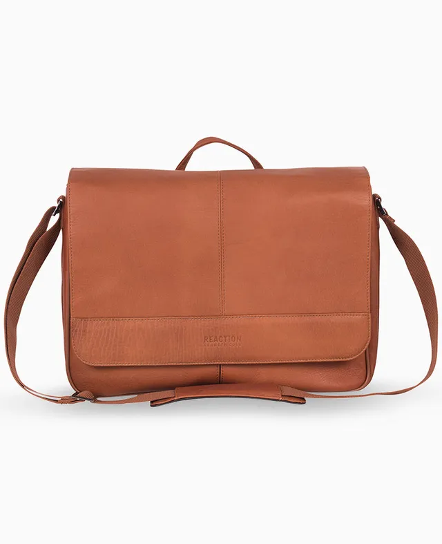 Kenneth Cole Reaction Bags Colombian Leather Crossbody Messenger Bag borsa a tracolla cognac
