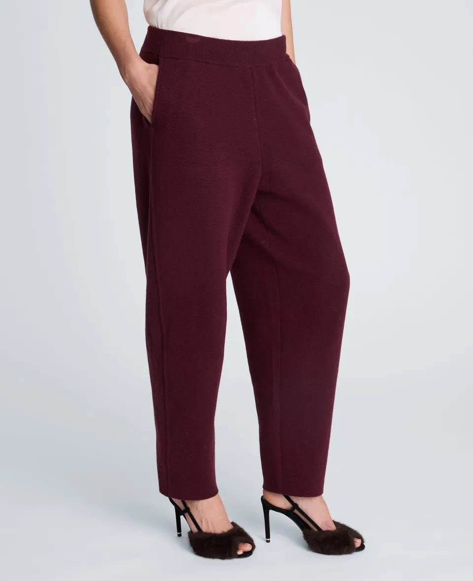 Kenneth Cole Reaction Clothing Barrel Leg Sweater Pull On Pant pantaloni Sugar Beet XS–XL in lana e cashmere