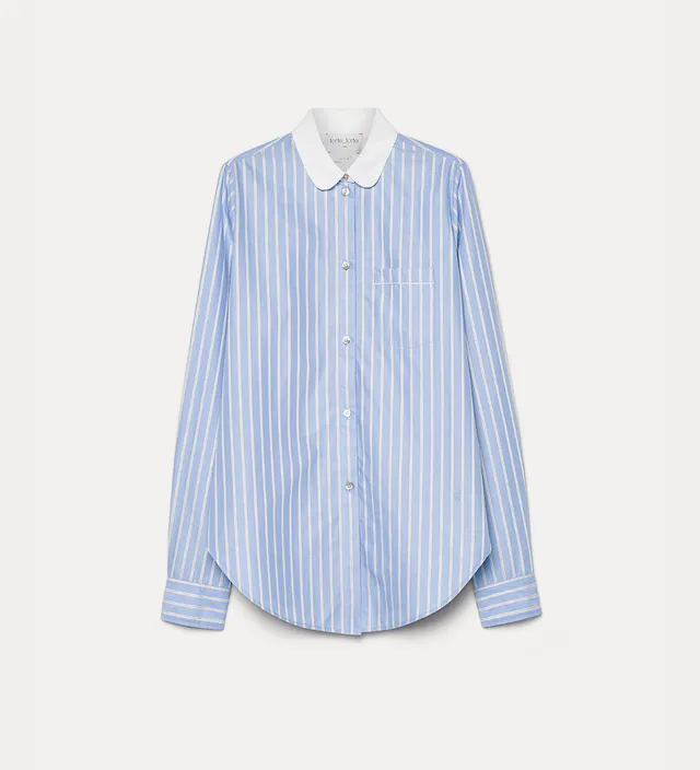 Forte camicie Striped Poplin Shirt camicia a righe oxford blue
