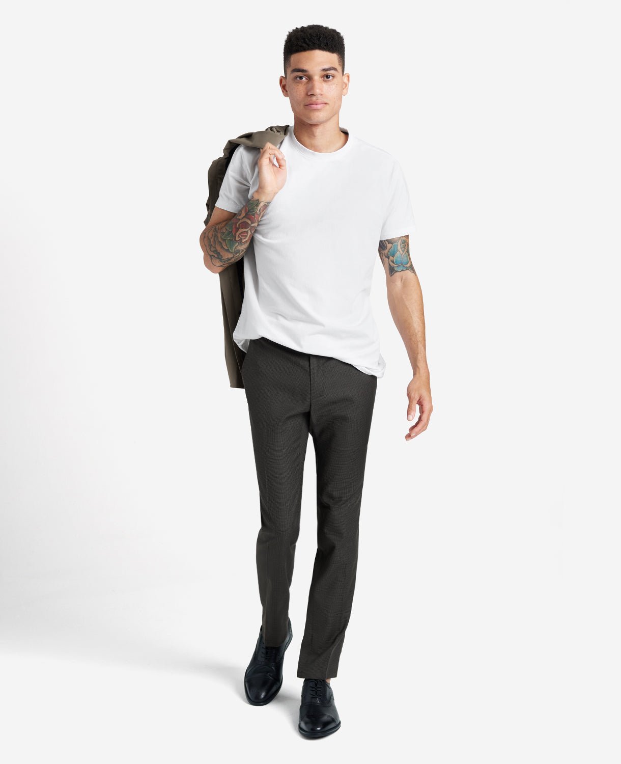 Kenneth Cole Reaction The Performance Crew Neck T-shirt bianca in cotone elasticizzato