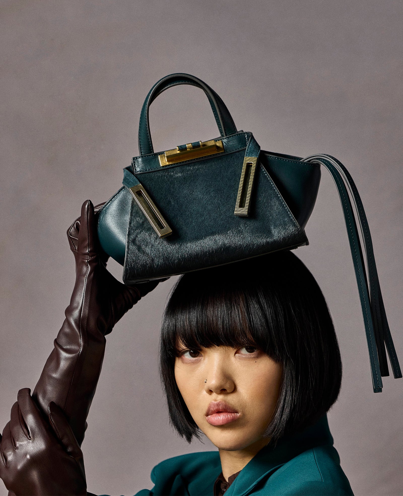 Kenneth Cole Reaction Crosby Small Satchel borsa a tracolla verde Loden