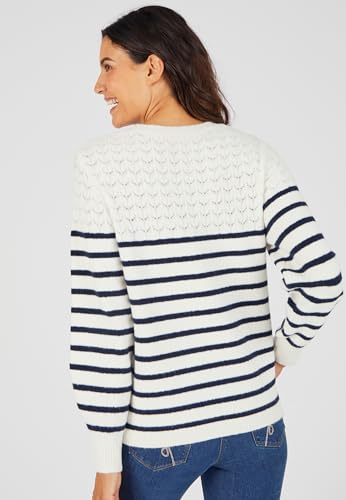 Damart Thermolactyl maglione donna a righe e maglia traforata