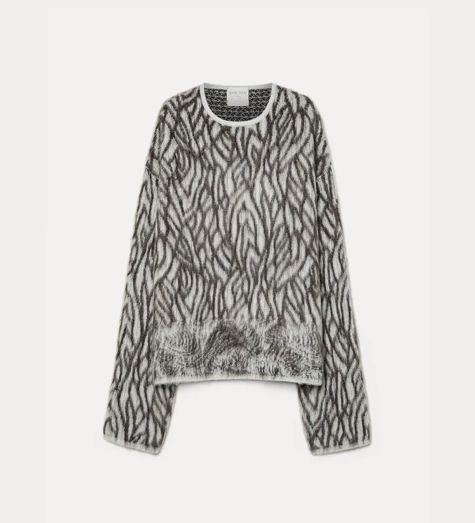 Forte maglieria Plumes de Heron maglia jade jacquard mohair