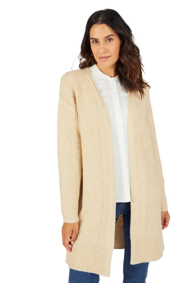 Damart Prêt-à-porter gilet lungo da donna in maglia fantasia