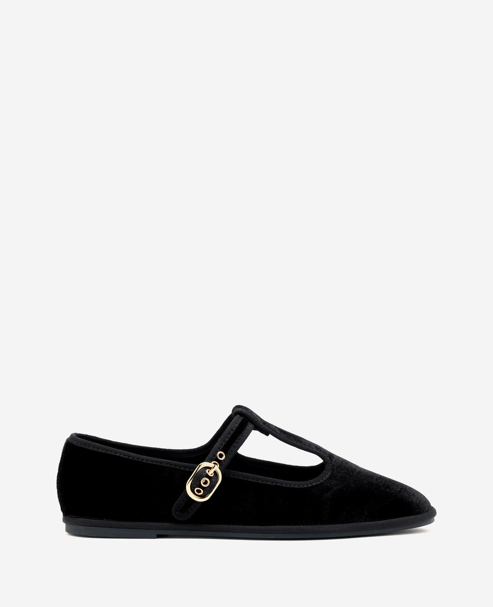 Kenneth Cole Reaction Shoes Verona Velvet T-Strap Mary Jane Flat ballerine nere in velluto