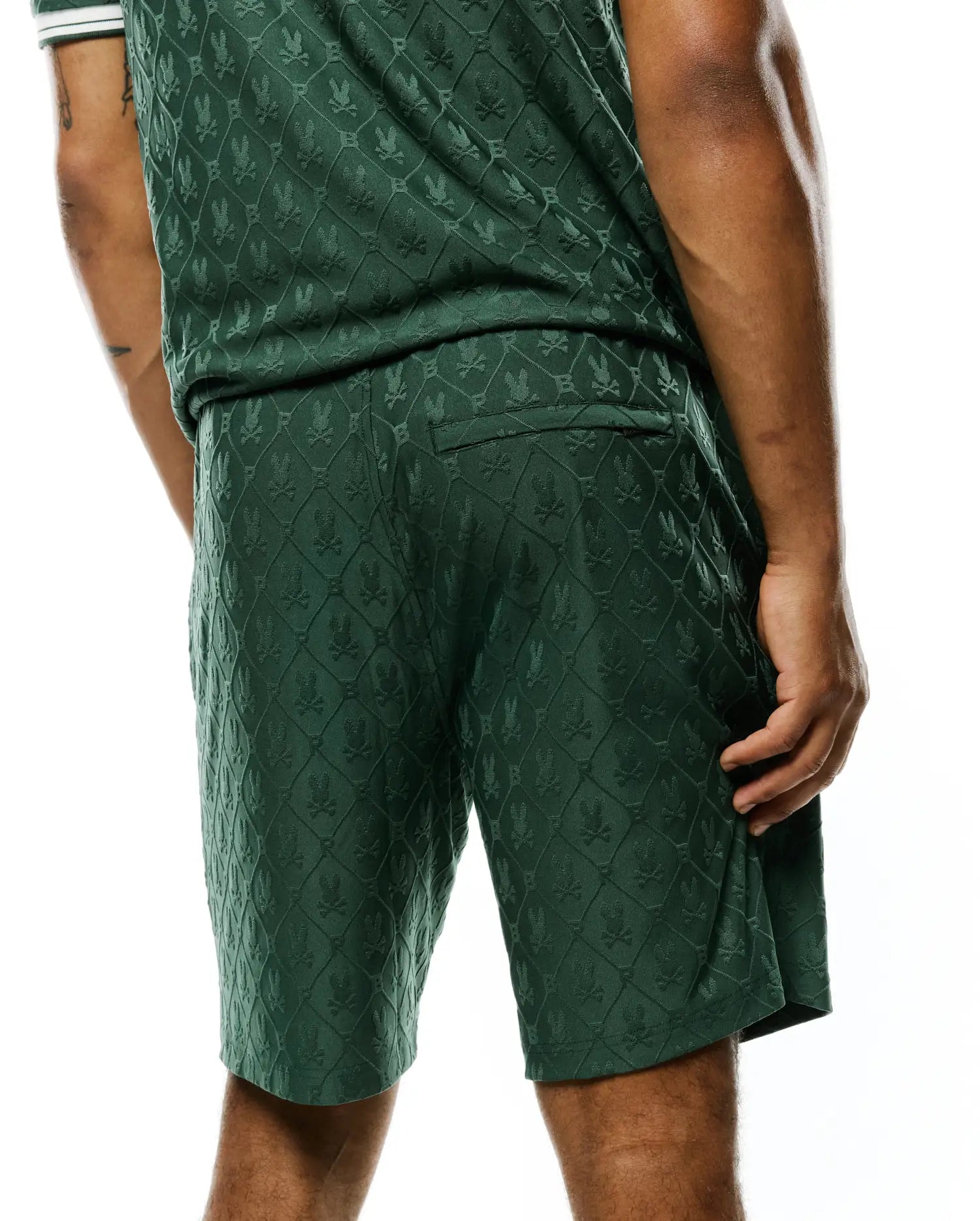 Psycho Bunny Men's Shorts Garry Jacquard Sweatshorts 8" shorts verdi XXS-XXXL regular