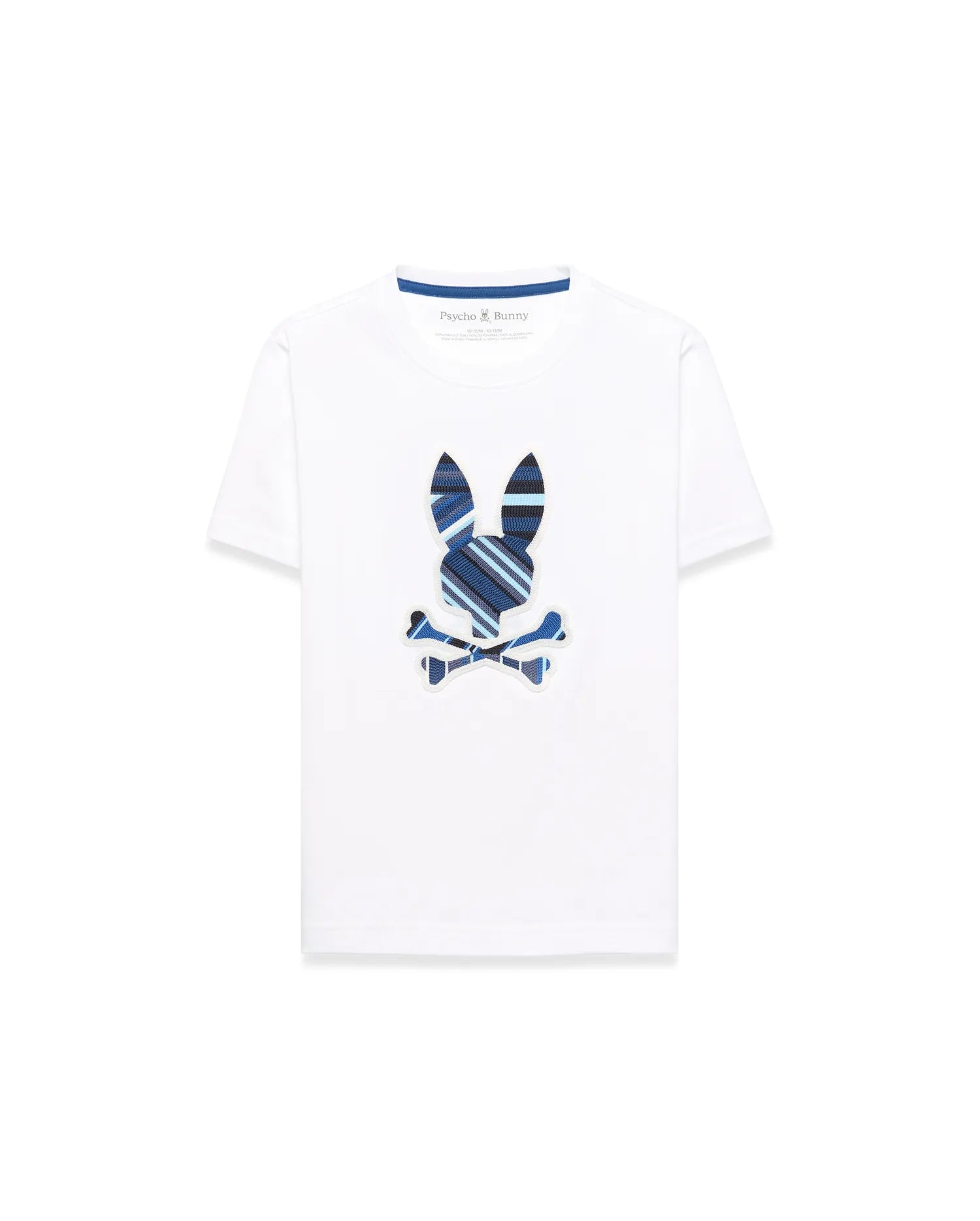 Psycho Bunny Kids Tees Drew Graphic Tee maglietta bianca in cotone Pima