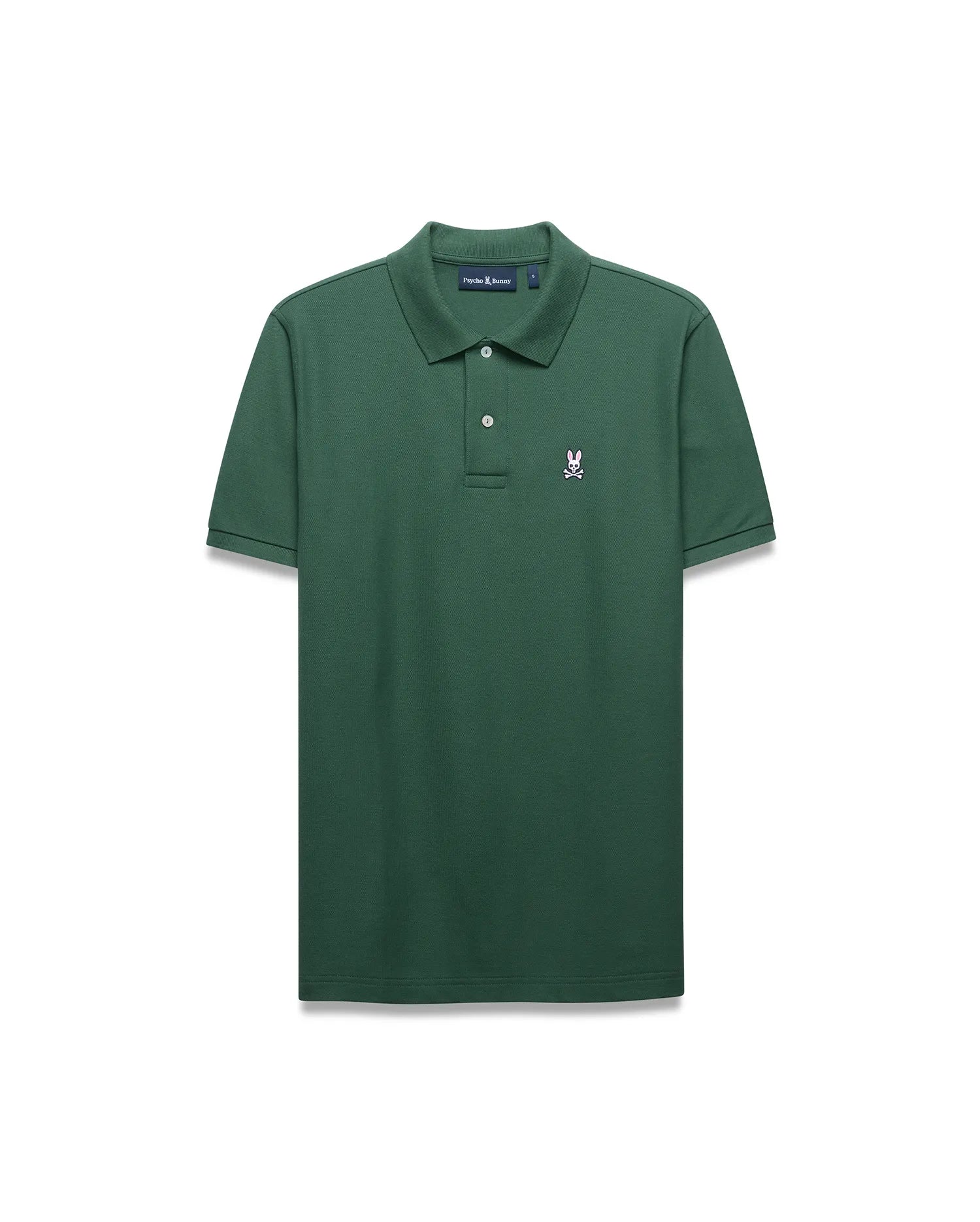 Psycho Bunny Men's Polos Classic Pique Polo B6K001F200 polo verde in piqué
