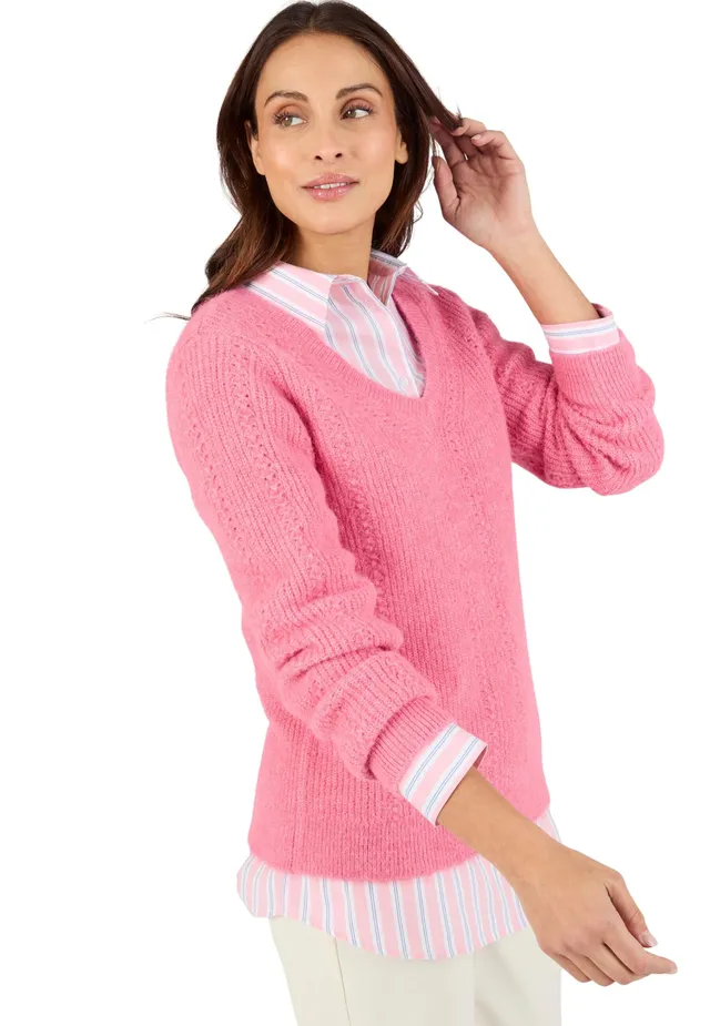 Damart Thermolactyl Maglia Termolattile maglione rosa lana