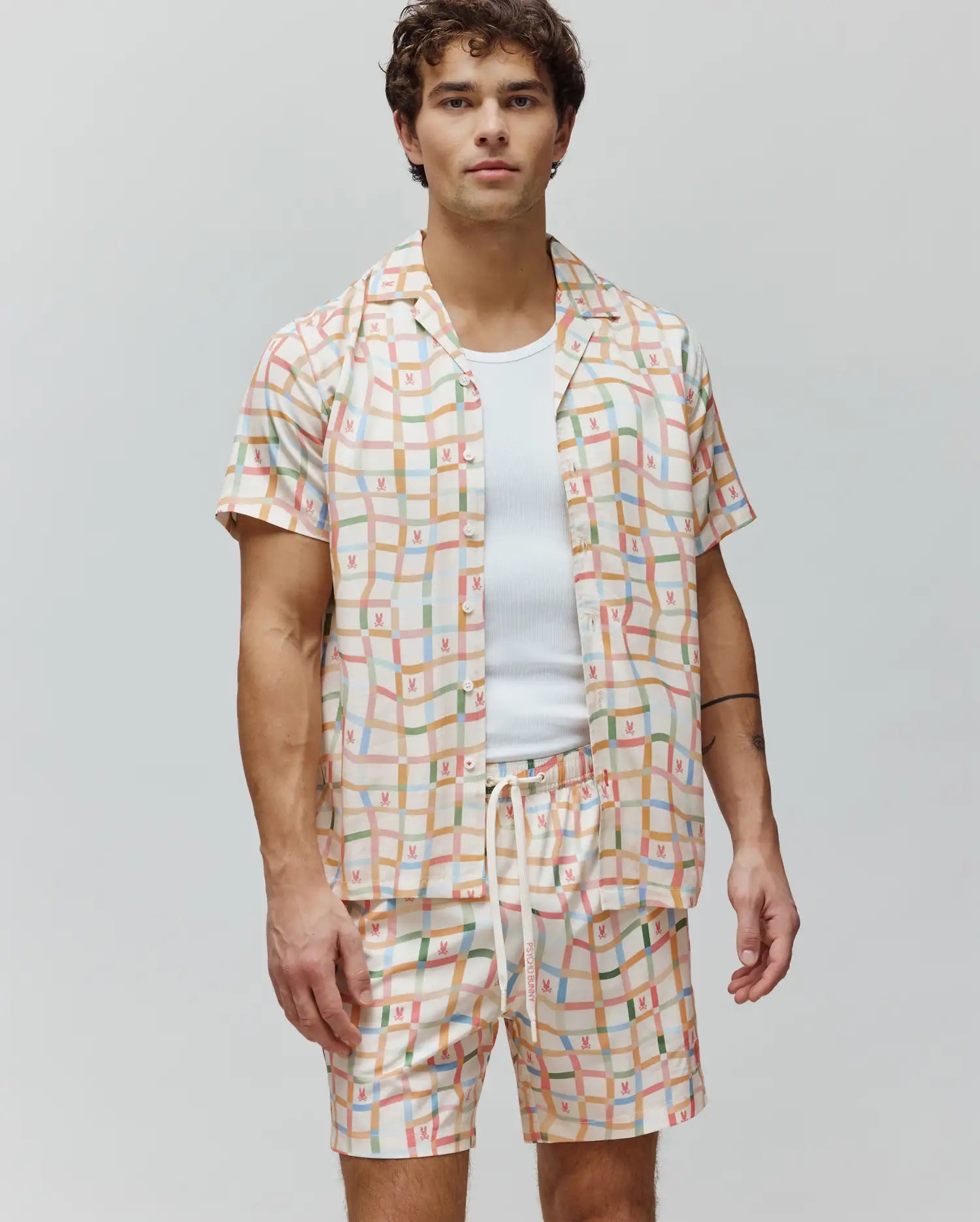 Psycho Bunny Men's Shirts MENS ATLAS TENCEL SHIRT MT0300079 camicia bianca Tencel