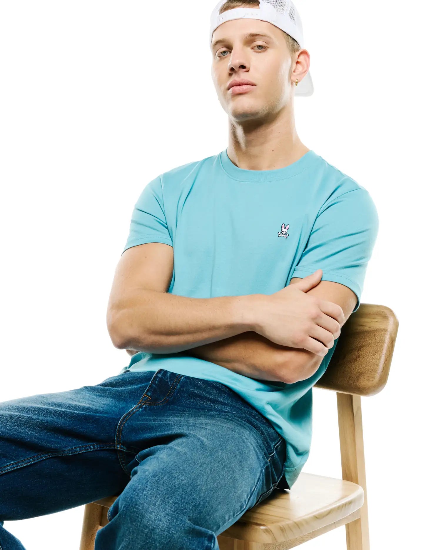 Psycho Bunny Men's Tees MENS CLASSIC CREW NECK TEE - B6U014F200 T-shirt blu Pima