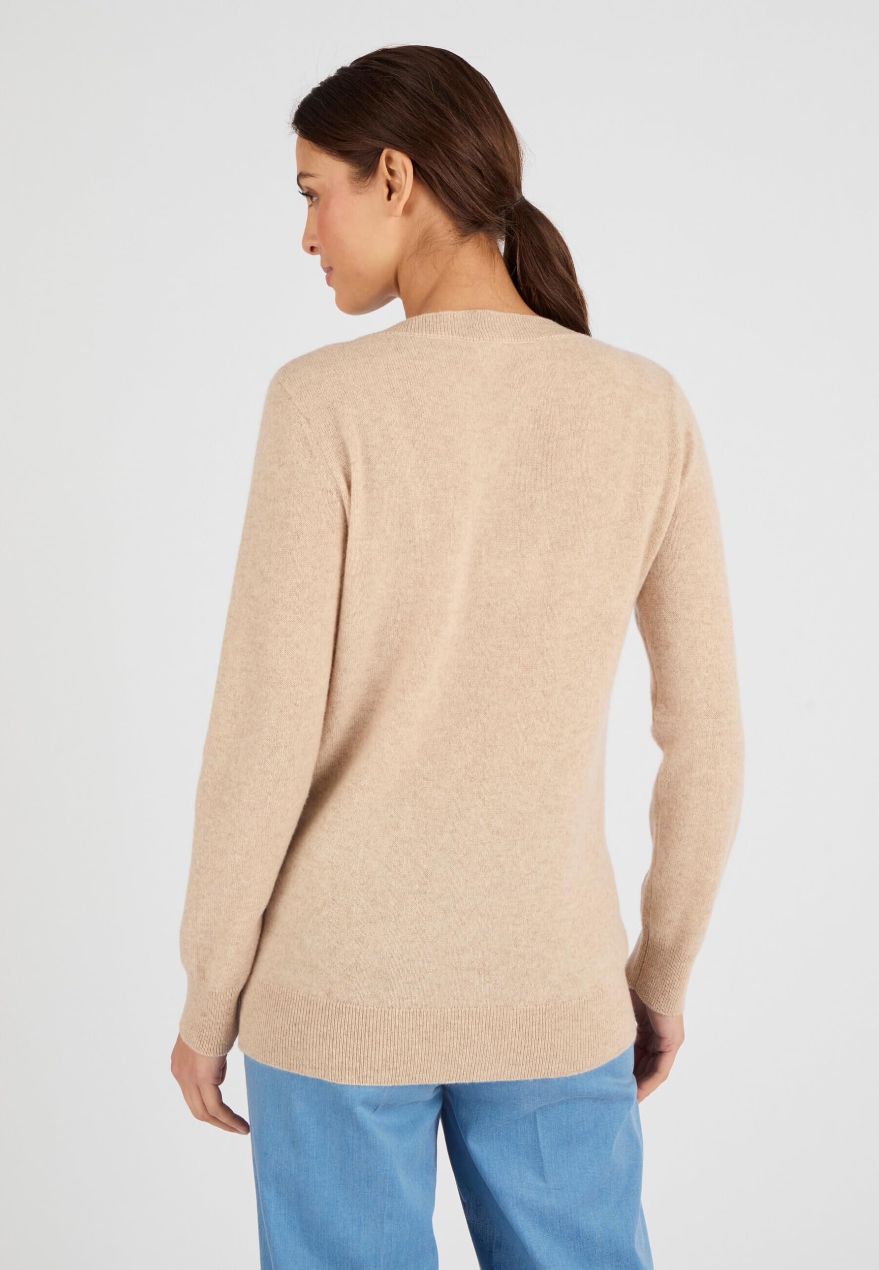 Damart Prêt-à-porter maglione in cashmere marrone beige melange 38-40
