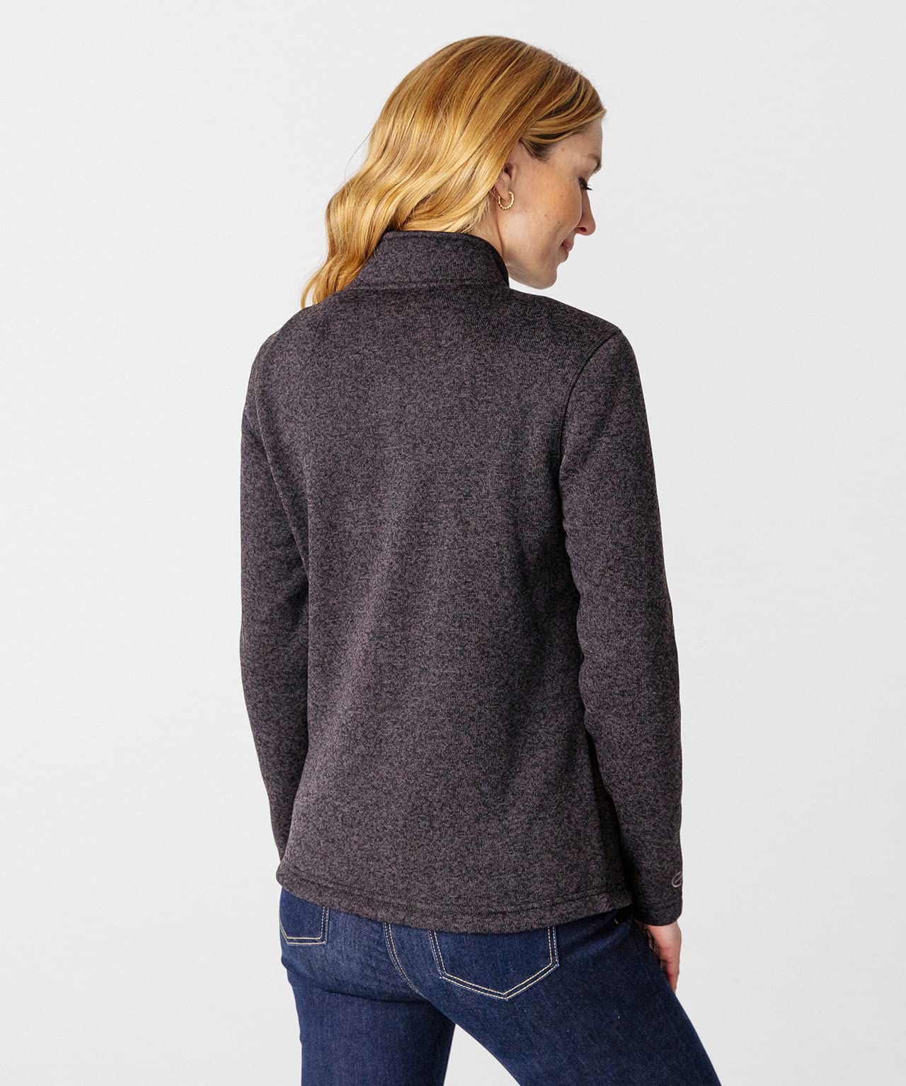 Damart Thermolactyl Pile donna collo alto zip nero screziato XS