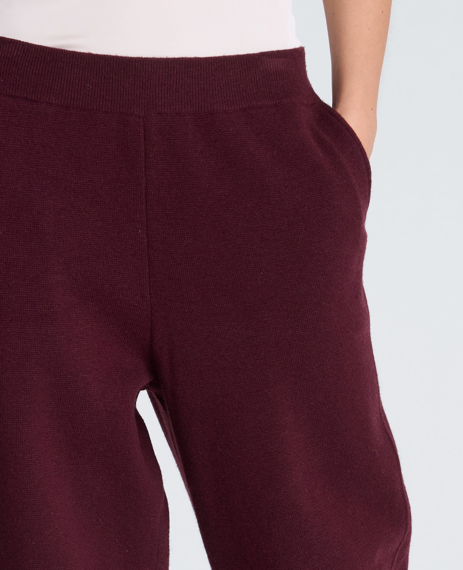 Kenneth Cole Reaction Clothing Barrel Leg Sweater Pull On Pant pantaloni Sugar Beet XS–XL in lana e cashmere