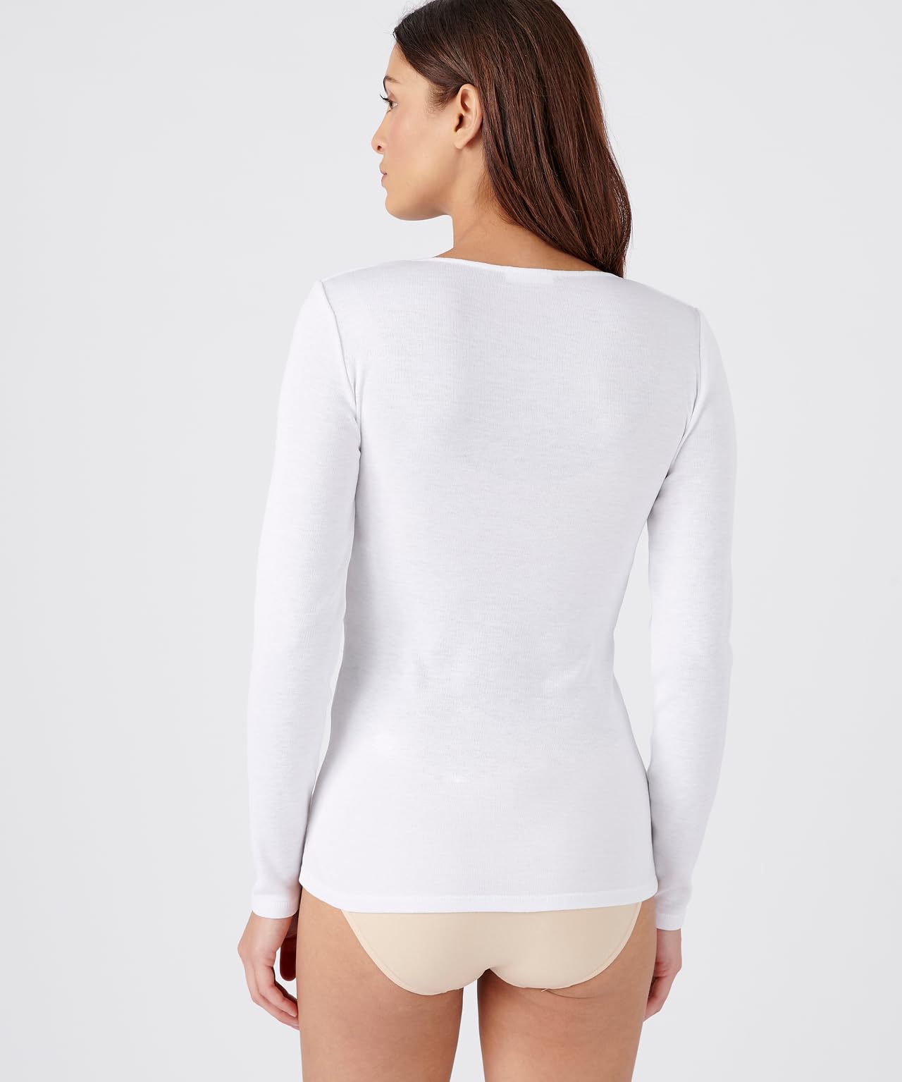Damart Thermolactyl T-Shirt Manches Longues Fine côte Guipure maglia XS pizzo