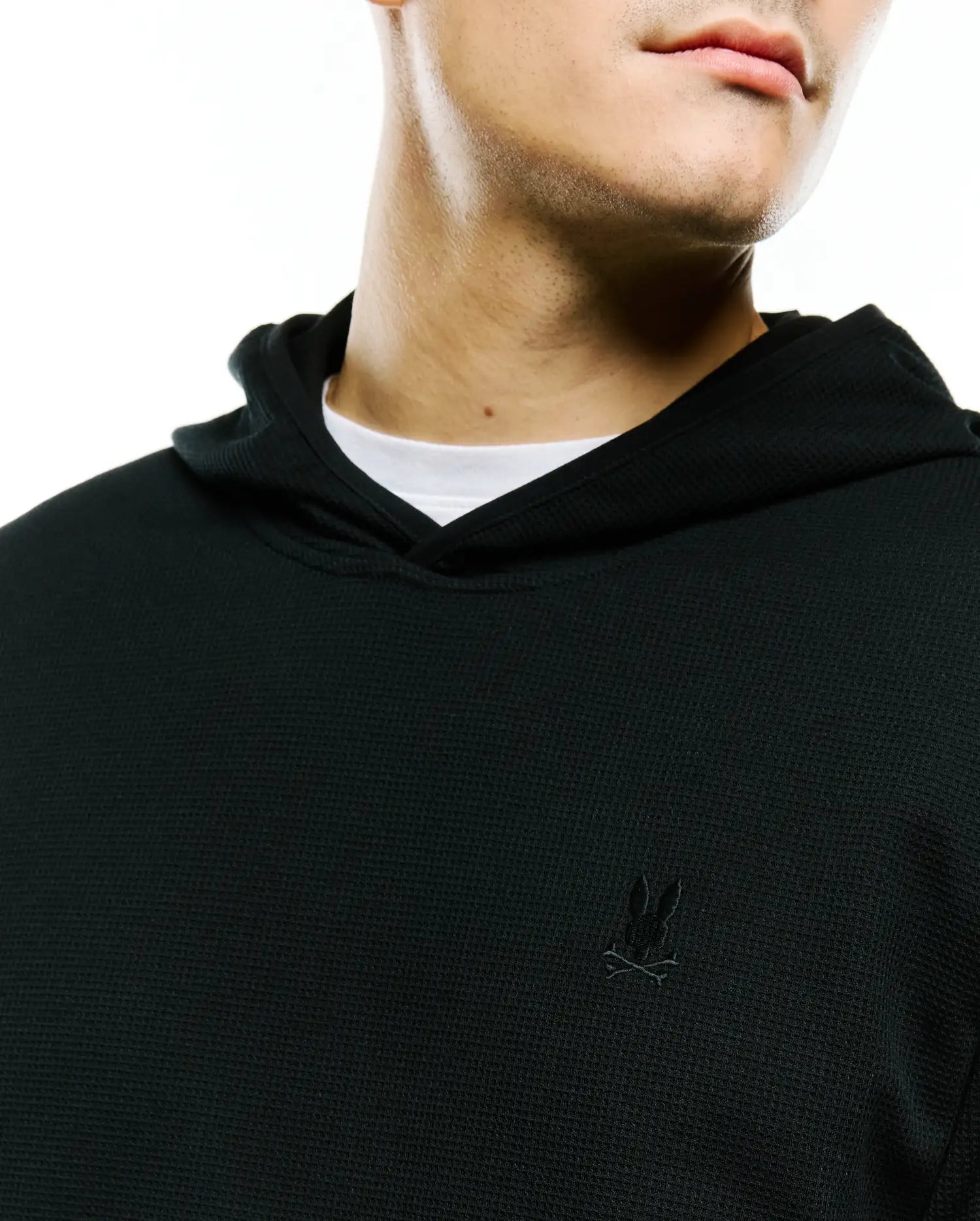 Psycho Bunny Men's Sweatshirts & Hoodies Men's Tomas Waffle Hoodie felpa nera