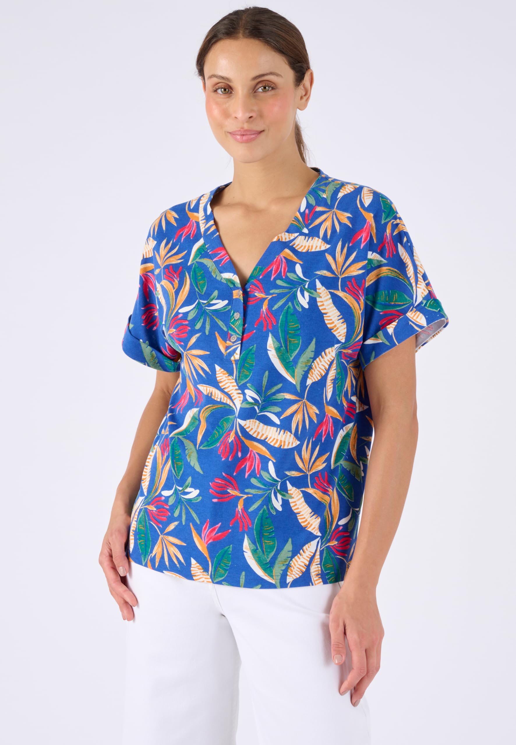Damart Climatyl Top fluido jersey Blu Tropicale 46-48 traspirante