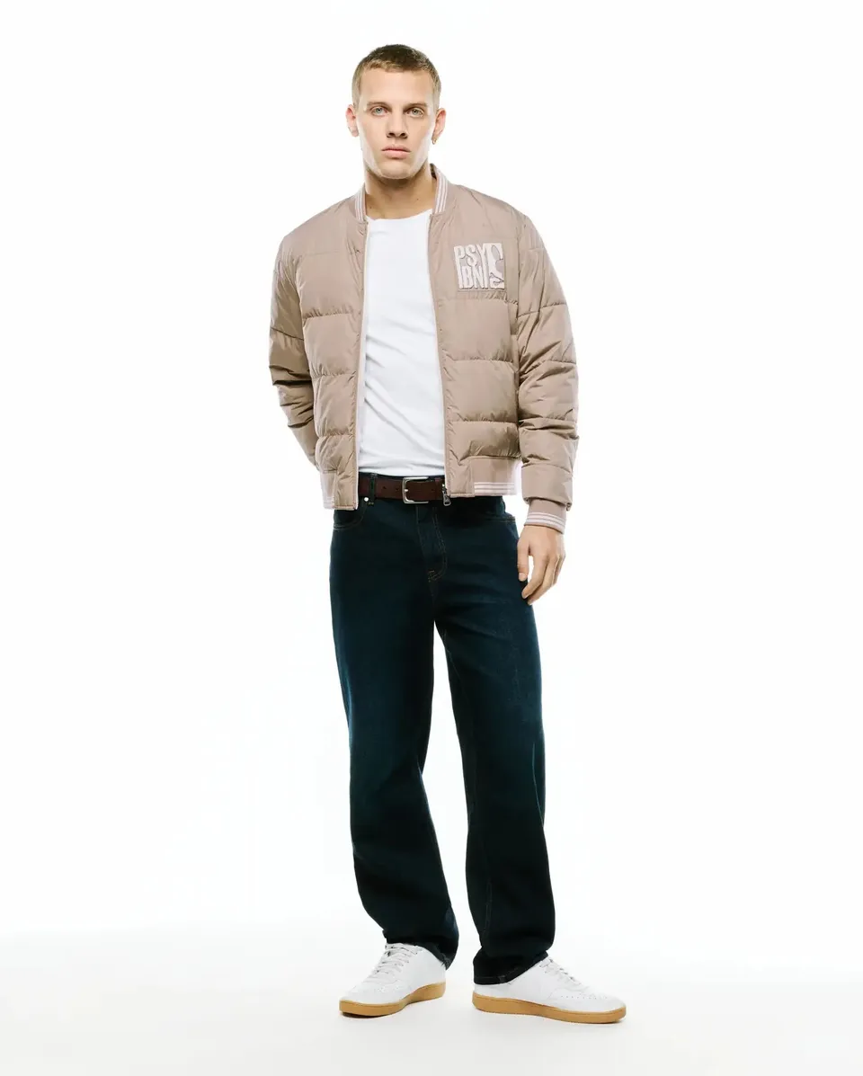 Psycho Bunny Jackets Franco bomber reversibile taupe grey XXS-XXXL in poliestere