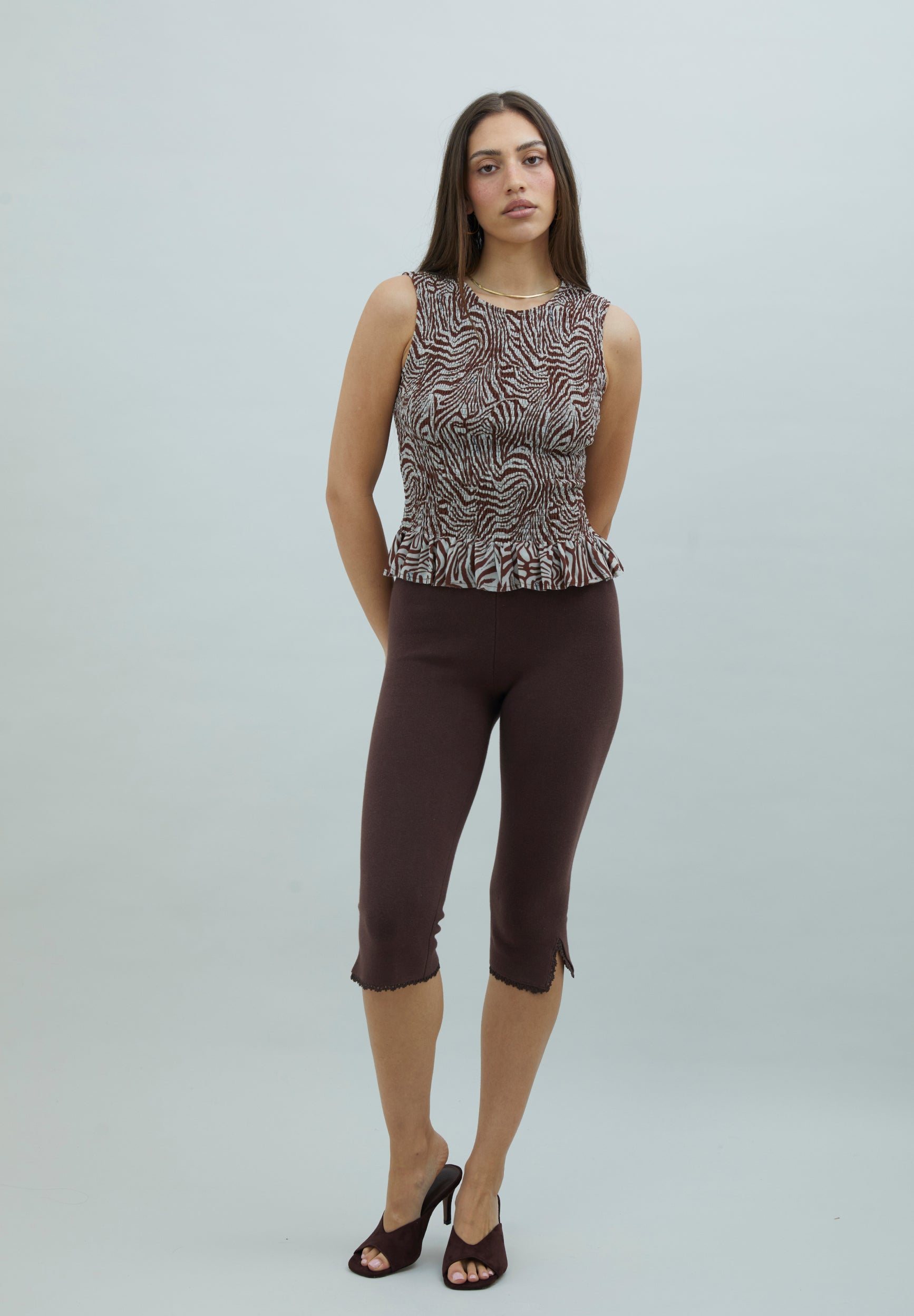 House Of Sunny Womens Tops Zebra Mesh Sleeveless Top top zebrato