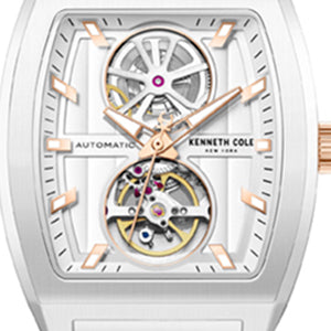 Kenneth Cole Reaction Watches Skeleton Automatic Two-Tone Stainless Steel Bracelet Watch orologio automatico bicolore