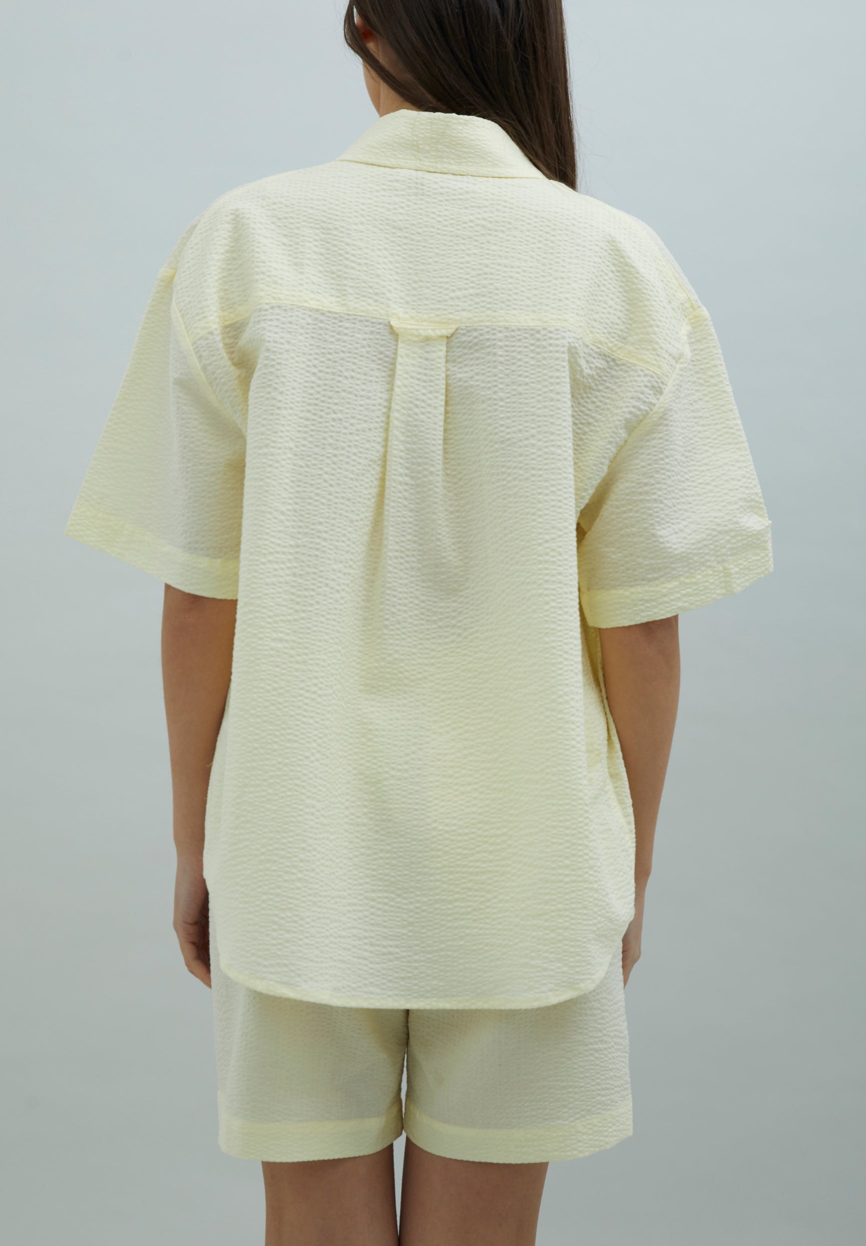 House Of Sunny Women's Shirts GONE FISHING SHIRT camicia gialla seersucker