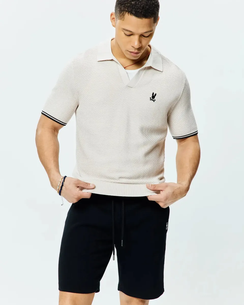 Psycho Bunny Men's Polos Selby Knit Polo MT0100265 polo in cotone naturale
