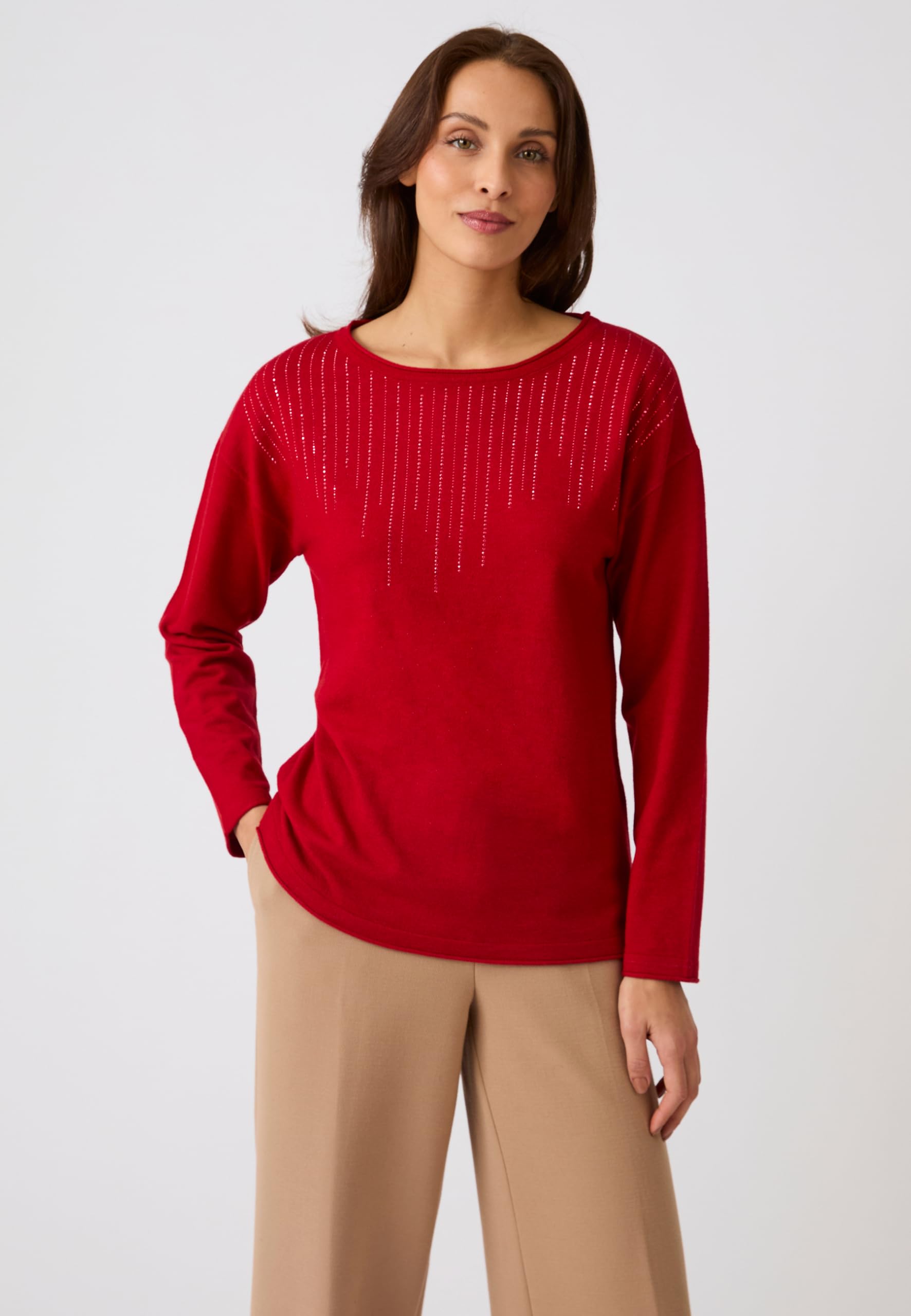 Damart Prêt-à-porter maglione donna rosso 38-40 viscosa