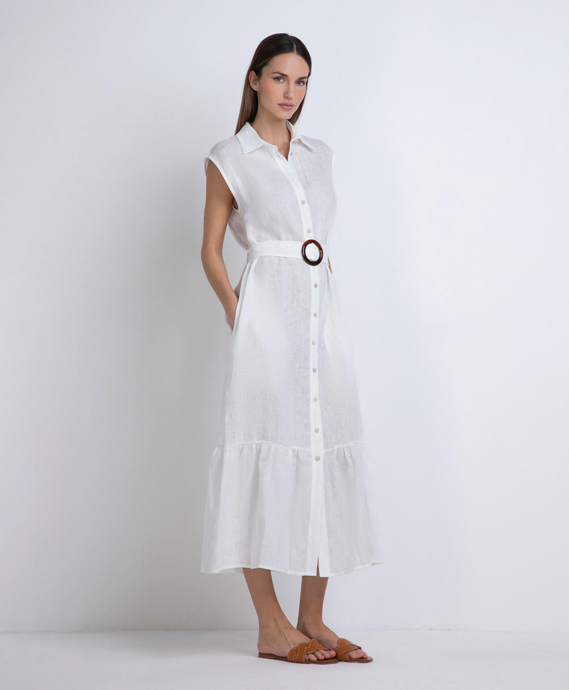 Markup Donna Vestiti Abito chemisier in misto lino