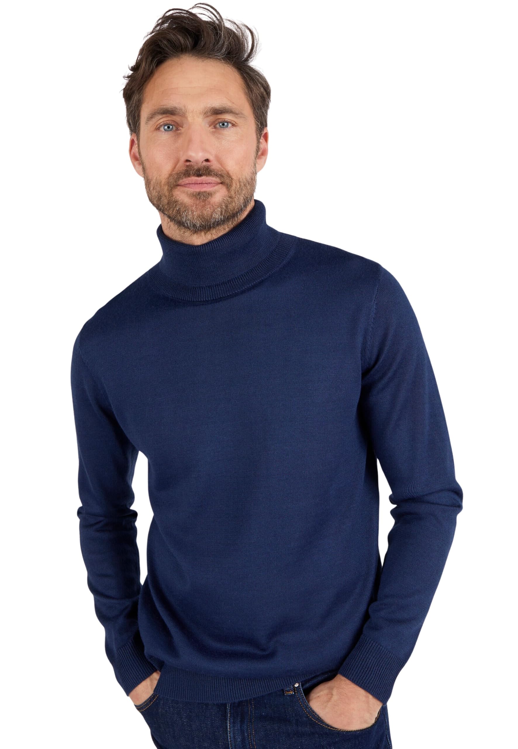 Damart Prêt-à-porter Maglione classico dolcevita da uomo maglione rosso bordeaux