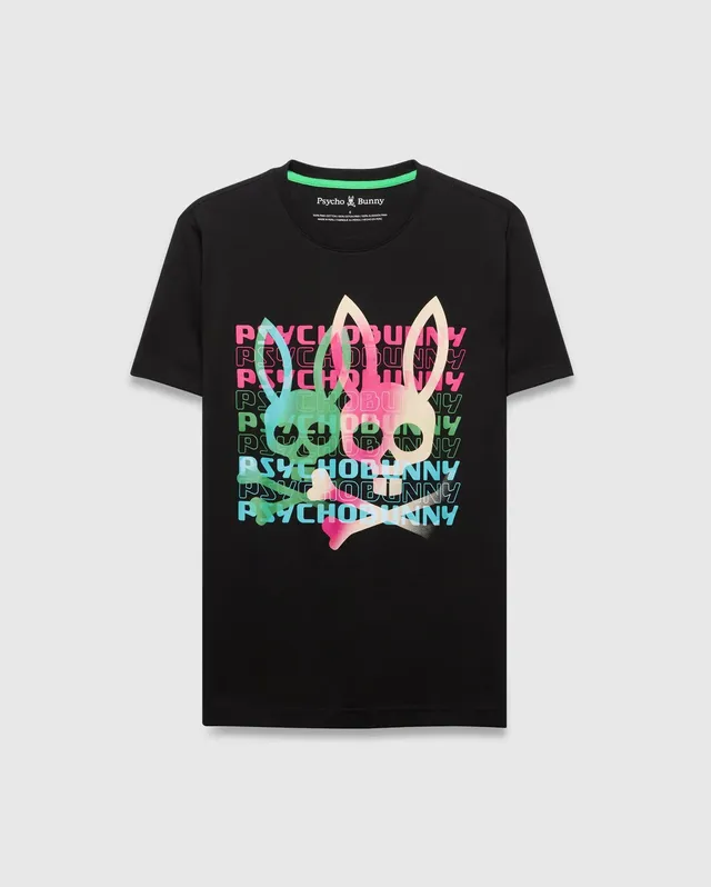 Psycho Bunny Men's Tees Landon Wordmark Tee MT0200309 t-shirt nera regular fit