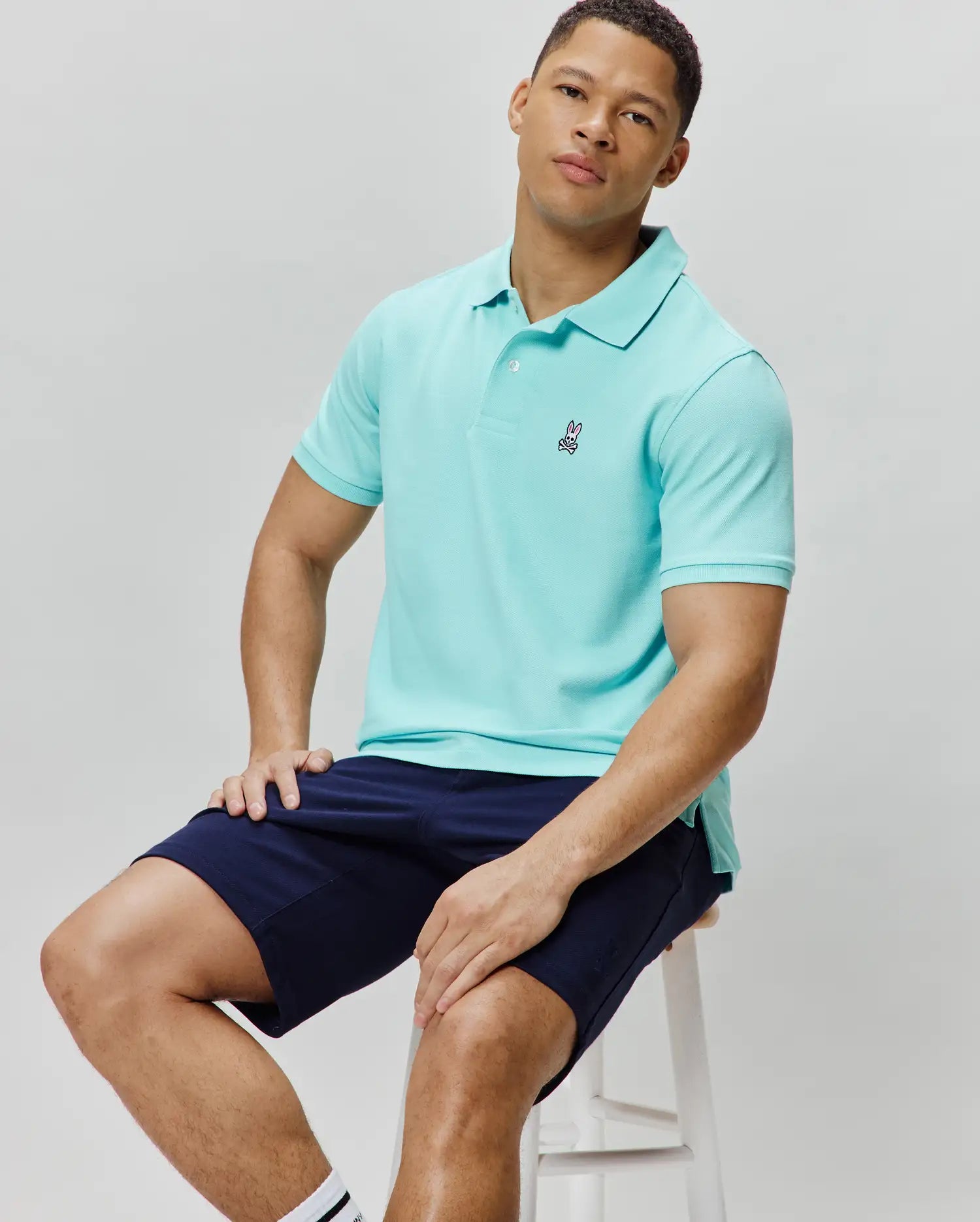 Psycho Bunny Men's Polos Classic Pique Polo B6K001F200 polo beige in piqué
