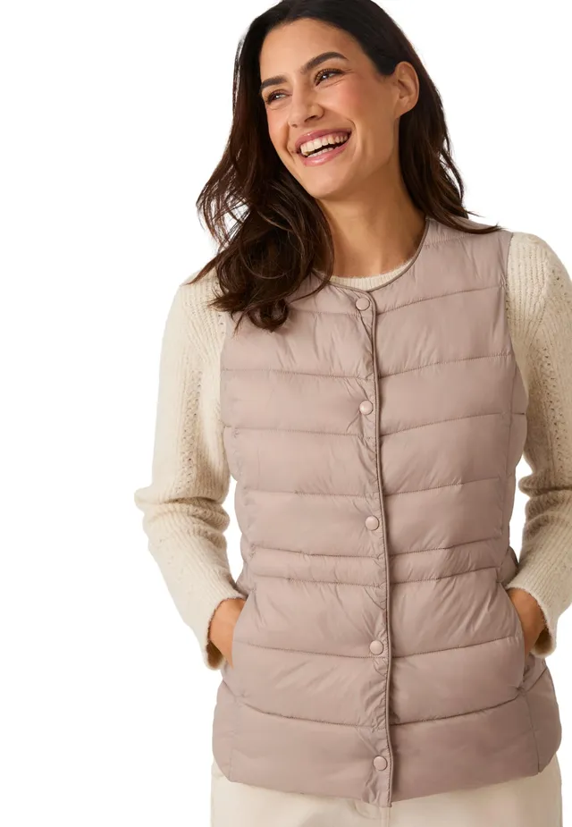 Damart Thermolactyl piumino donna grigio tortora smanicato idrorepellente