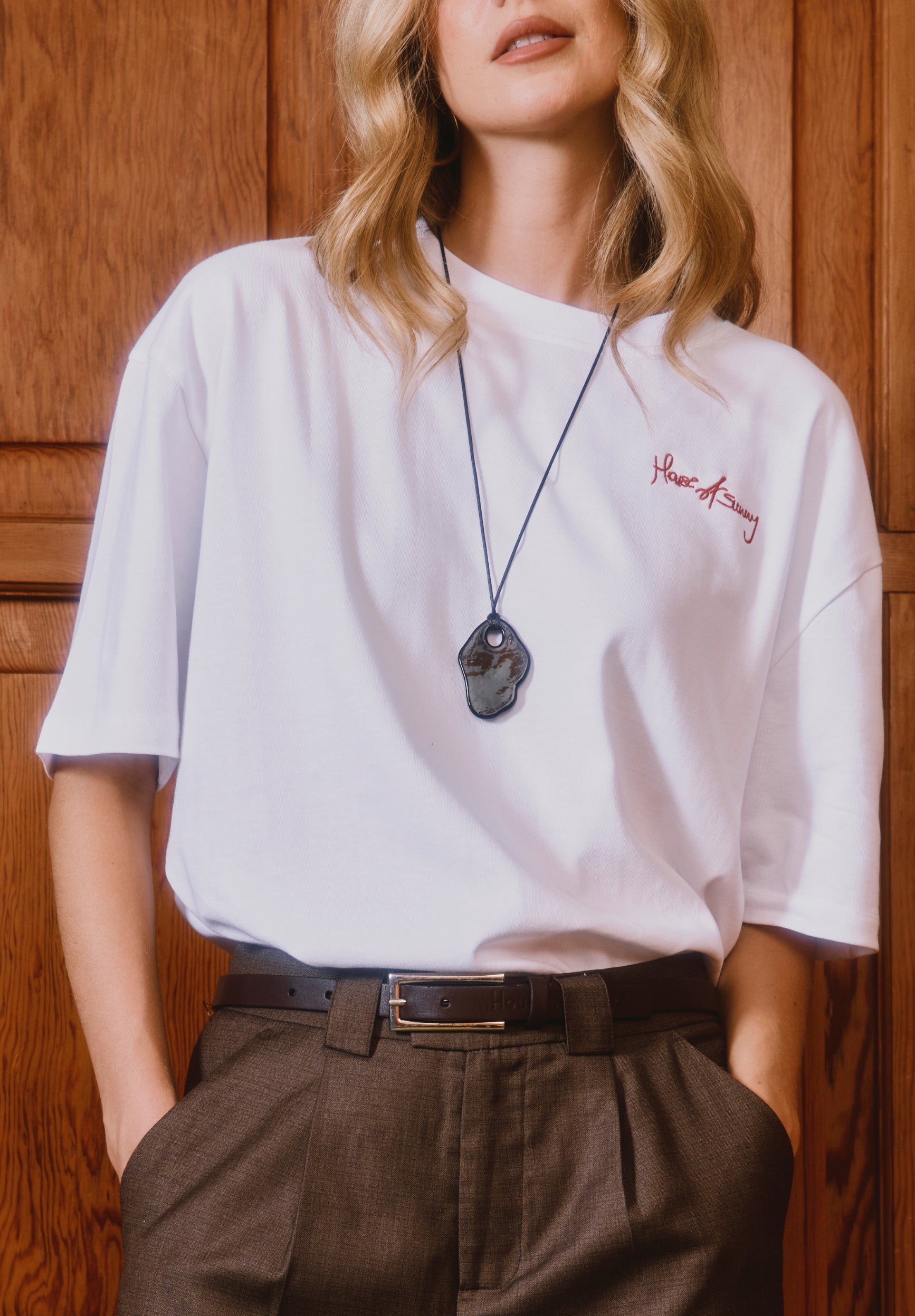 House Of Sunny Womens Tops SUNNY SIDE UP TEE maglietta in cotone biologico