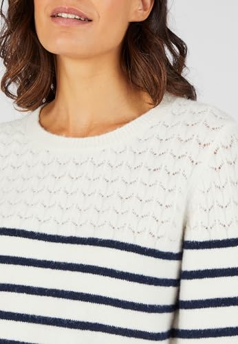 Damart Thermolactyl maglione donna a righe e maglia traforata