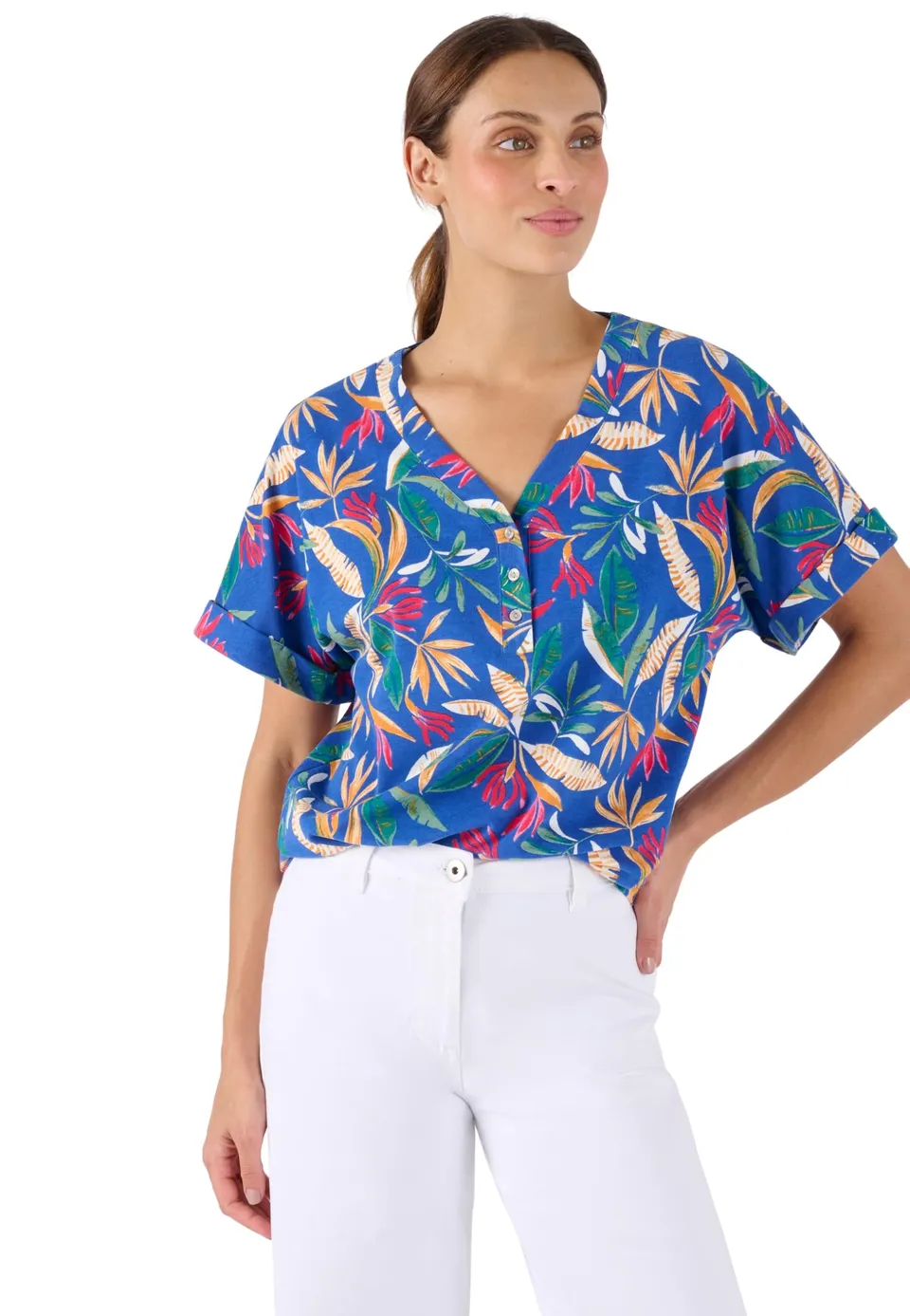 Damart Climatyl Top fluido jersey Blu Tropicale 46-48 traspirante