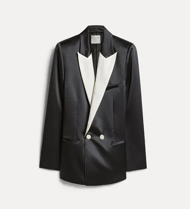 Forte giacche colourblock duchesse tuxedo jacket giacca nera