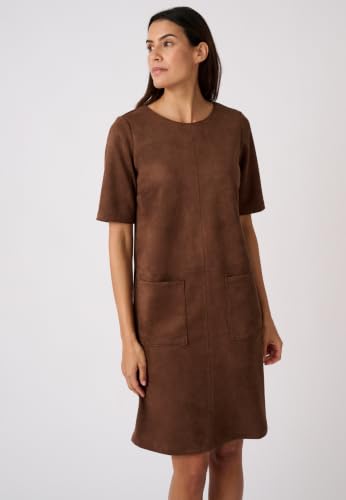 Damart Prêt-à-porter abito dritto in camoscio marrone donna