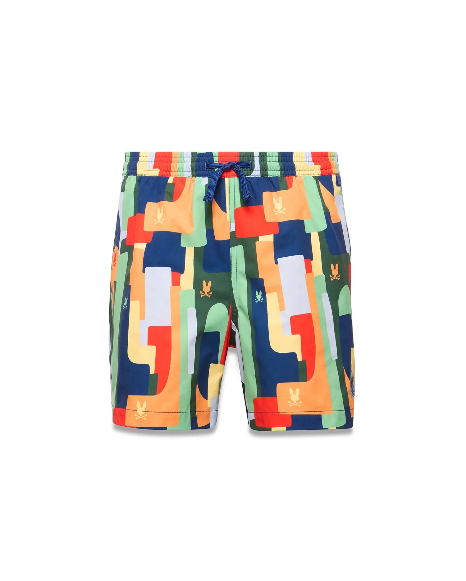 Psycho Bunny Kids Swimwear Wes All Over Print Swim Trunk costume blu