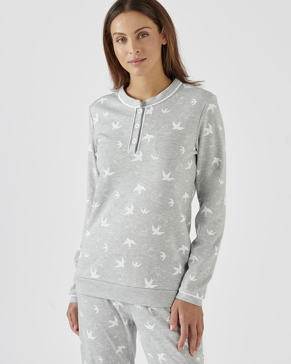 Damart Homewear Pigiama in Maglia Thermolactyl Interlock Set Donna