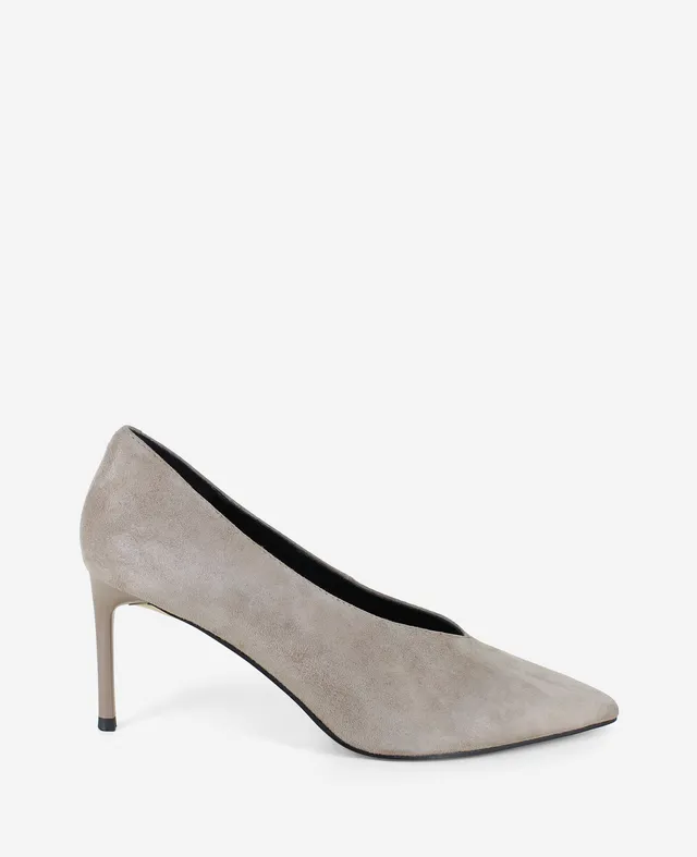 Kenneth Cole Reaction Shoes Perfecto Suede High Vamp Pump décolleté taupe scamosciate