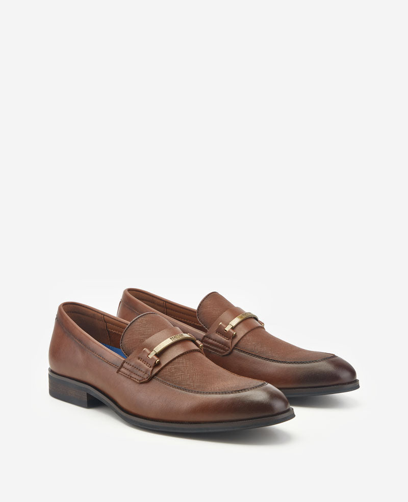 Kenneth Cole Reaction Marco Slip on Loafer mocassini color cuoio uomo