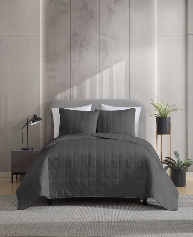 Kenneth Cole Reaction Stonewashed Quilt Set set trapunta antracite Twin