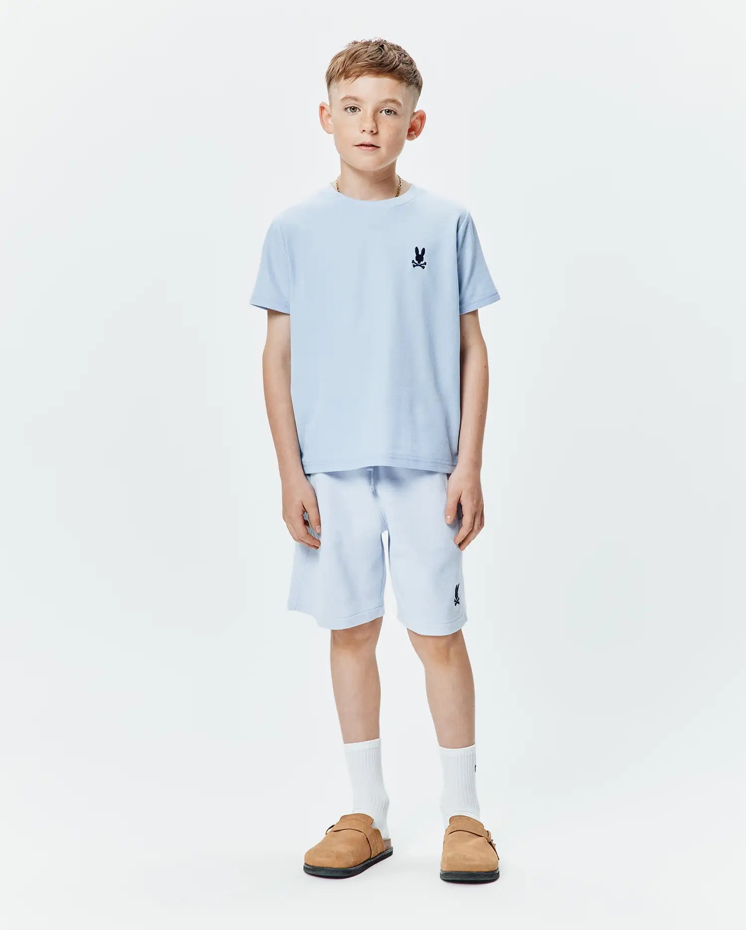 Psycho Bunny Kids Tees Taylor Pique Tee T-shirt bambini blu