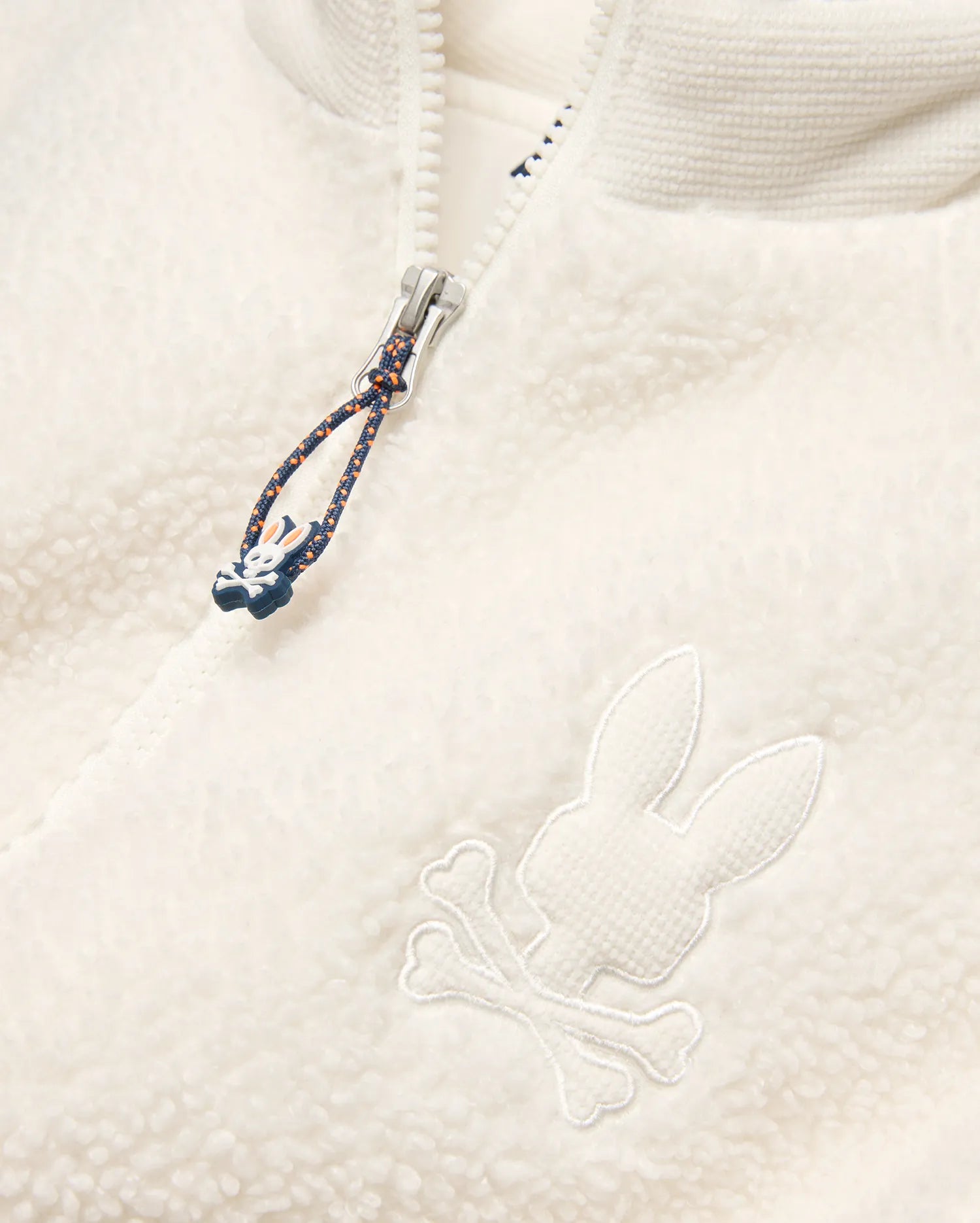 Psycho Bunny Kids Outerwear Rowley Sherpa giacca ecru in pile