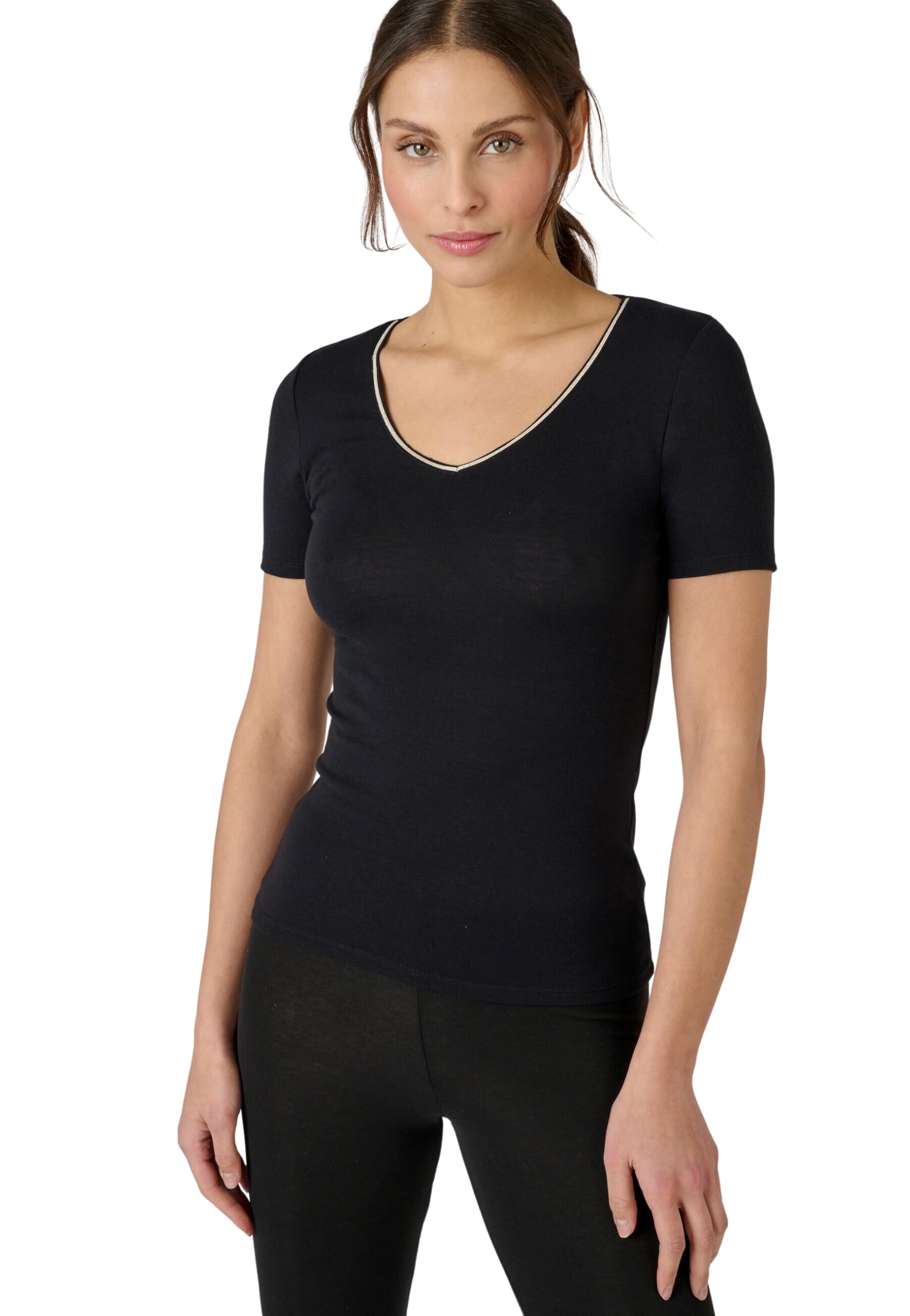 Damart Thermolactyl Sensitive maglietta donna manica corta nera calore 3